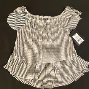 Blue and white stripe girls top
